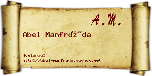 Abel Manfréda névjegykártya